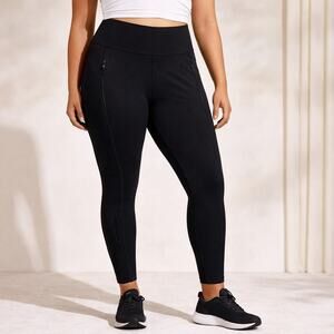 Athleta Black High Rise Perforated Zip Pocket 7/8 Leggings Sz M